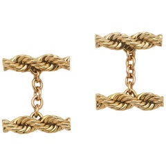 Cartier Vintage 14 Karat Twisted Rope Cufflinks