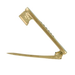 Cartier Vintage 14 Karat Yellow Gold Enameled Seed Pearl Lingerie Pin / Pendant