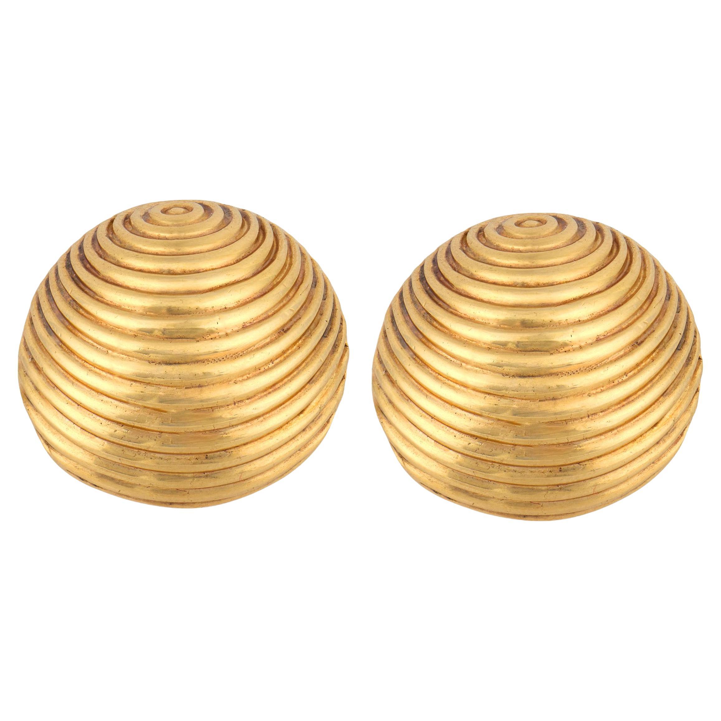 Boucles d
oreilles vintage Cartier en or jaune 14k