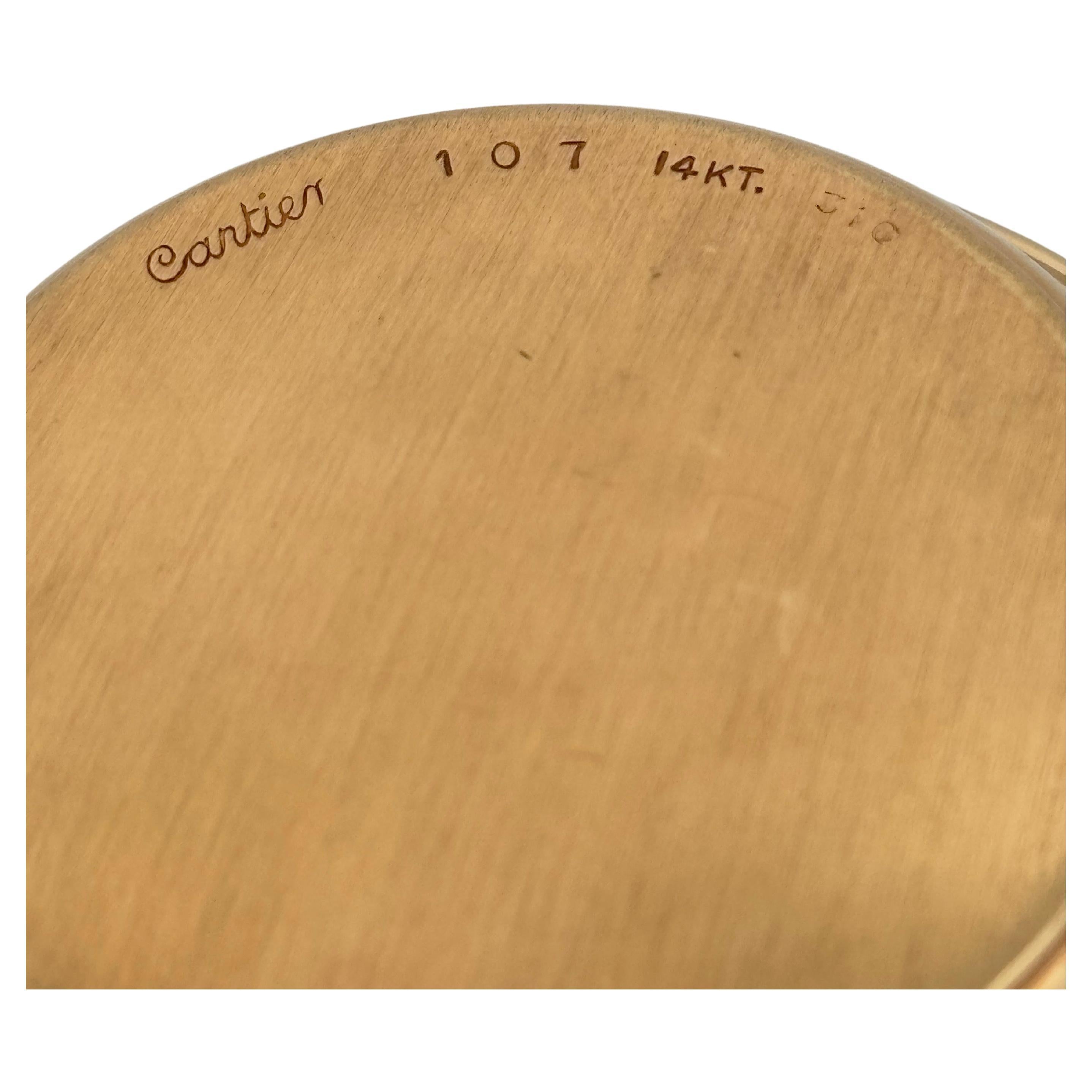 Cartier Vintage 14K Yellow Gold Round Ash Tray Holder Dish In Good Condition For Sale In Sewickley, PA