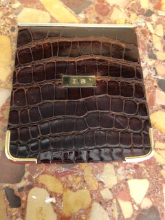 Cartier Vintage 14Kt Gold Trimmed Alligator Billfold