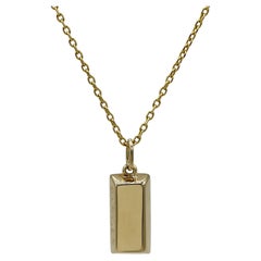 Cartier Vintage 18 Karat  1/4 Quarter Ounce Gold Bar Pendant Charm Drop Necklace