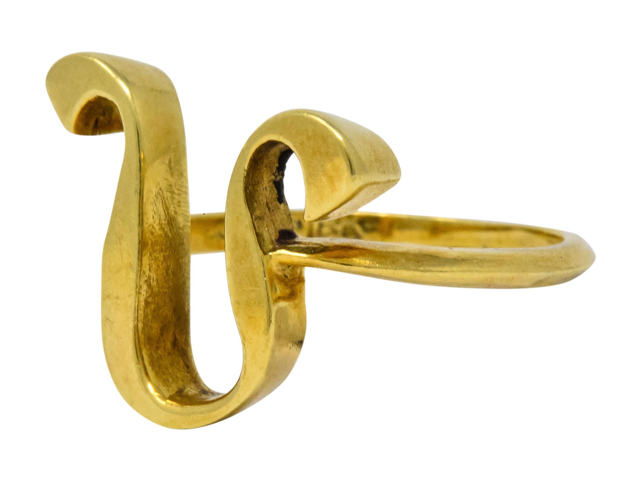 Modern Cartier Vintage 18 Karat Gold Leo Zodiac Ring