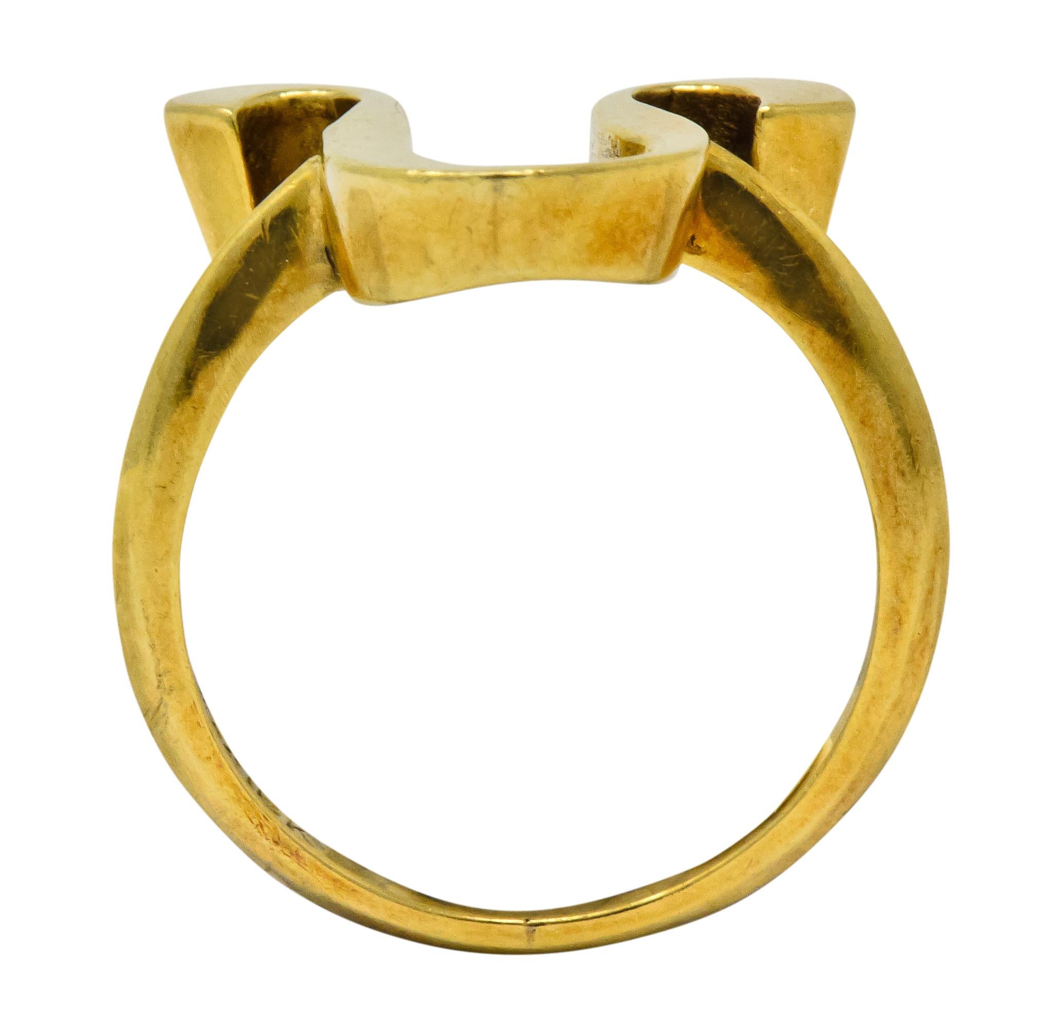 Cartier Vintage 18 Karat Gold Leo Zodiac Ring In Excellent Condition In Philadelphia, PA