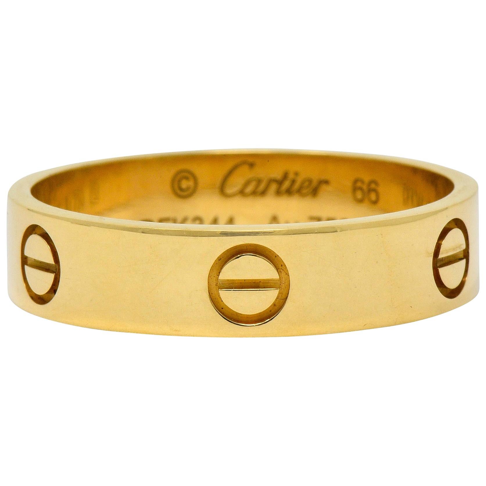 Cartier Vintage 18 Karat Gold Unisex Love Band Unisex Ring