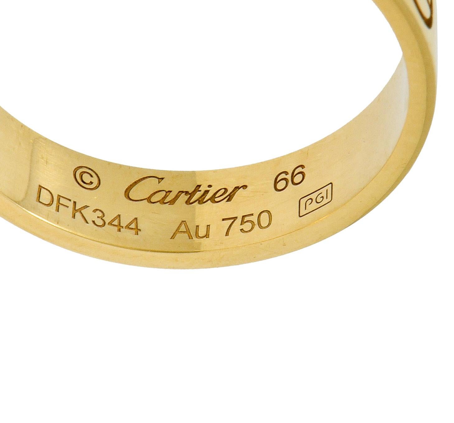 Contemporary Cartier Vintage 18 Karat Gold Unisex Love Band Unisex Ring