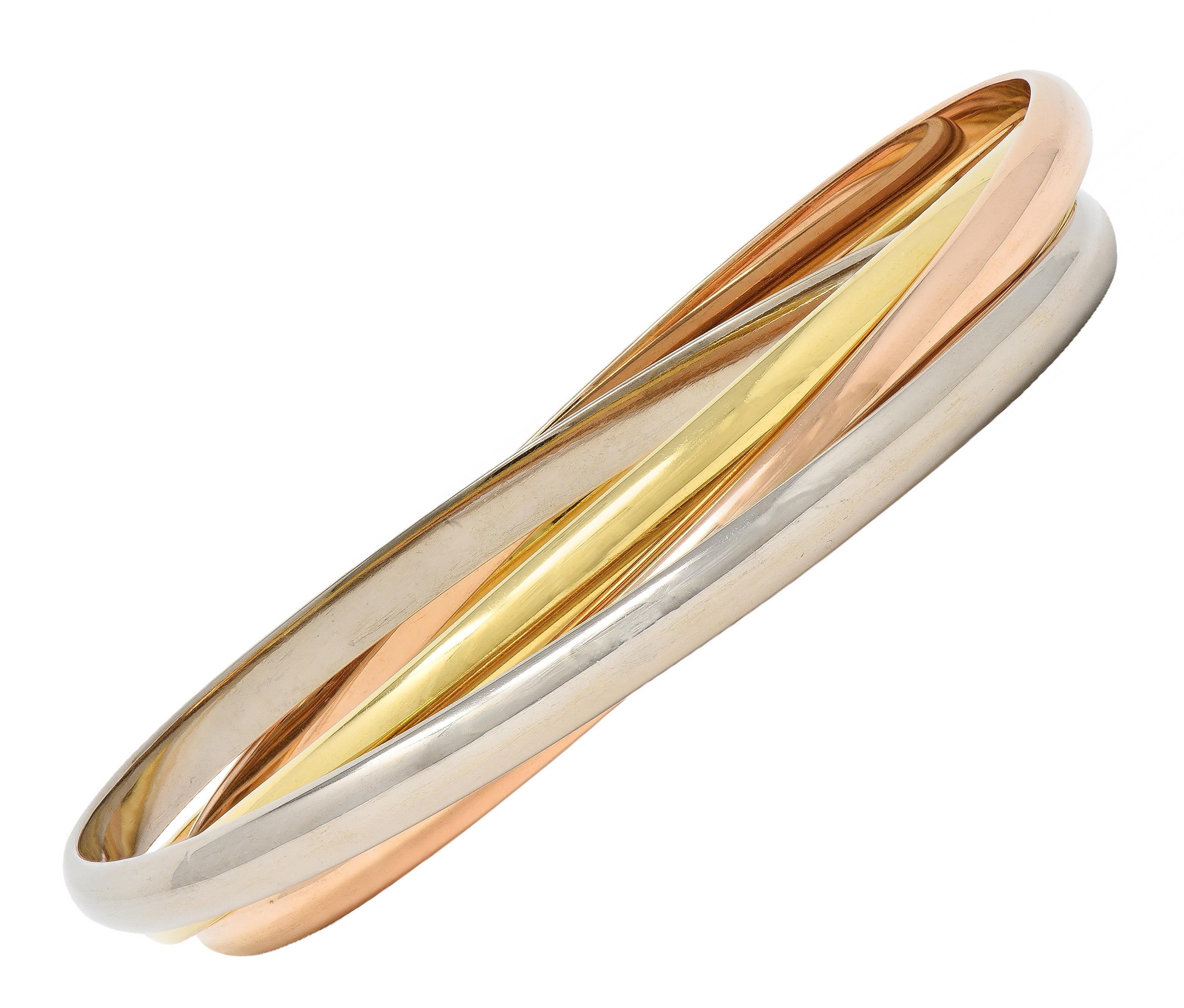 Cartier Bracciale vintage Trinity Rolling Unisex in oro 18 carati tricolore