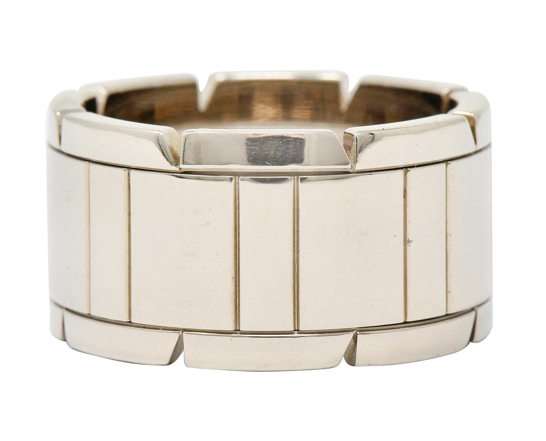 Cartier Vintage 18 Karat White Gold Unisex Tank Francaise Band Ring 1