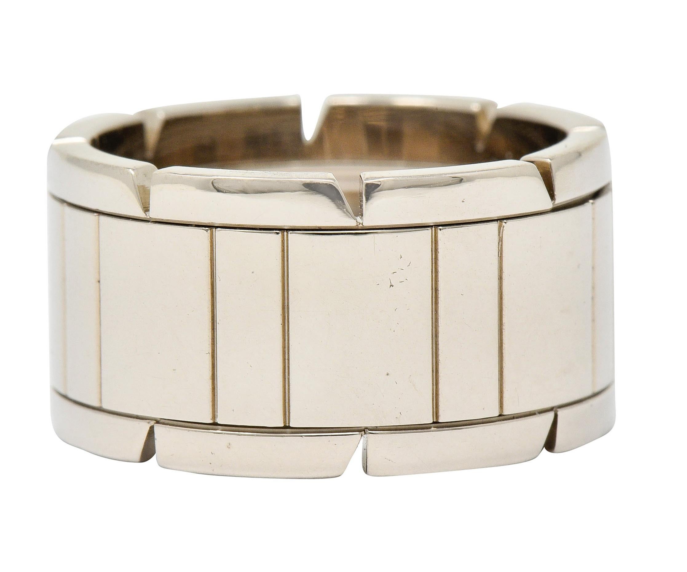 Cartier Vintage 18 Karat White Gold Unisex Tank Francaise Band Ring 2