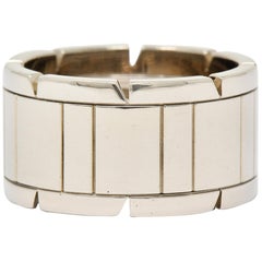 Cartier Retro 18 Karat White Gold Unisex Tank Francaise Band Ring