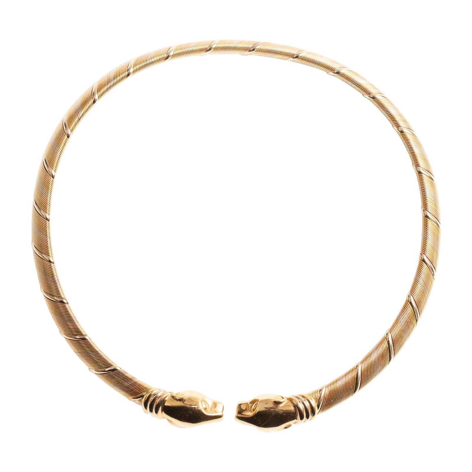 Collier Panthère Vintage de Cartier en or blanc, jaune et rose 18 carats