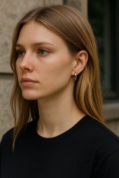 Cartier Créoles vintage en or jaune 18 carats avec diamants de 0,90 pouce