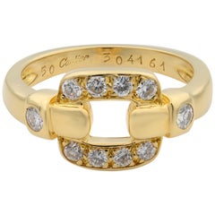 Cartier Vintage 18 Karat Yellow Gold Diamond Ring 0.26 Carat