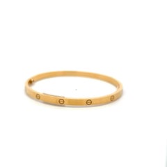 Cartier Vintage 18 Karat Yellow Gold Love Bracelet Size 17 with Certificate