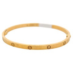 Cartier Vintage 18 Karat Yellow Gold Love Bracelet Size 17 with Certificate
