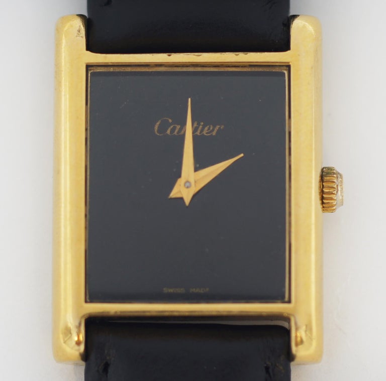 Cartier Vintage 18K Gold Electroplated Tank Watch En vente sur 1stDibs