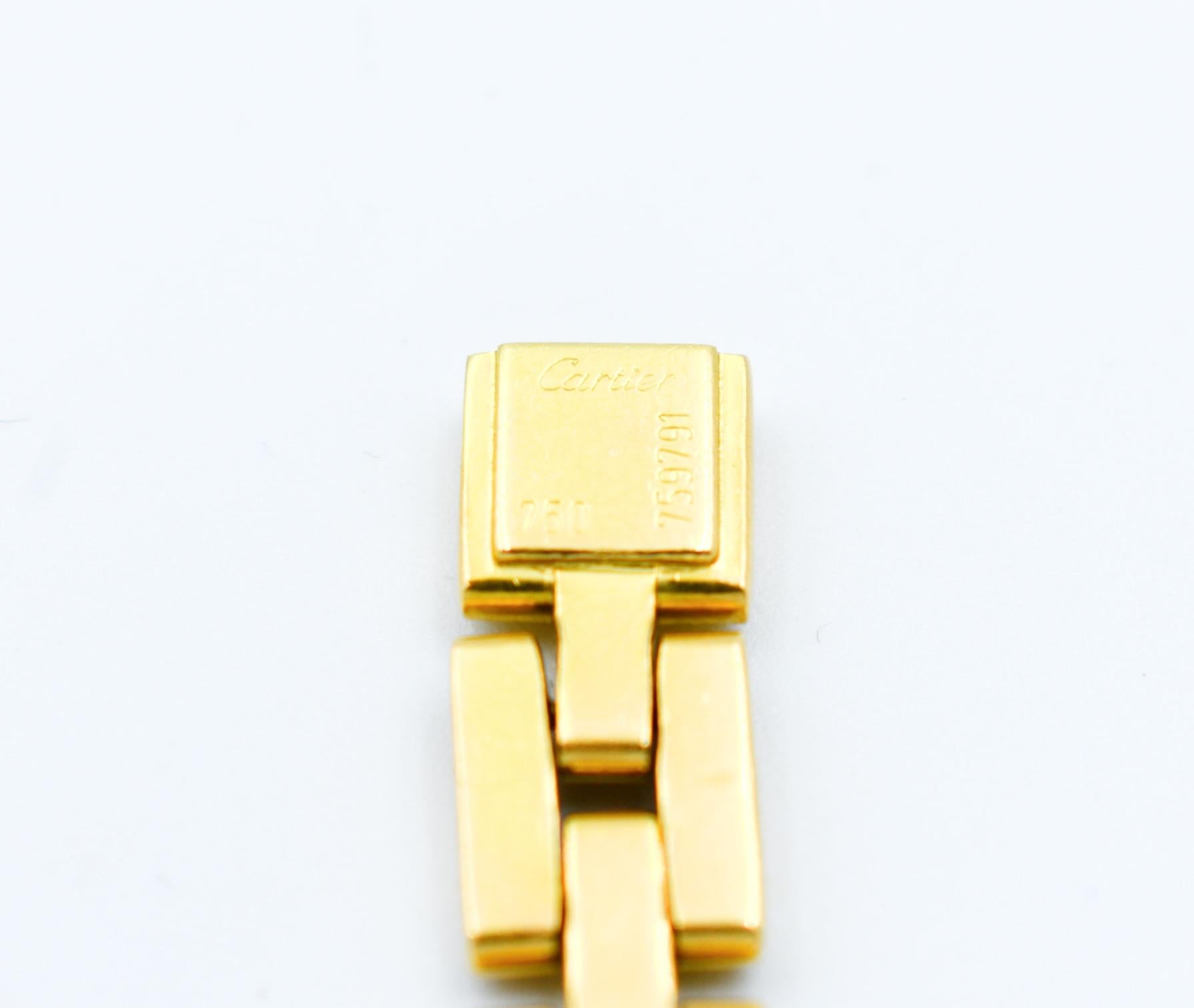 Vintage CARTIER bracelet from the 90's with panther links in 18K gold
Hallmarked, signed and numbered Cartier
French work
Gross weight : 39,3 g
Length : 20 cm

Cartier is one of the biggest names in fine jewelry and watchmaking. The house has