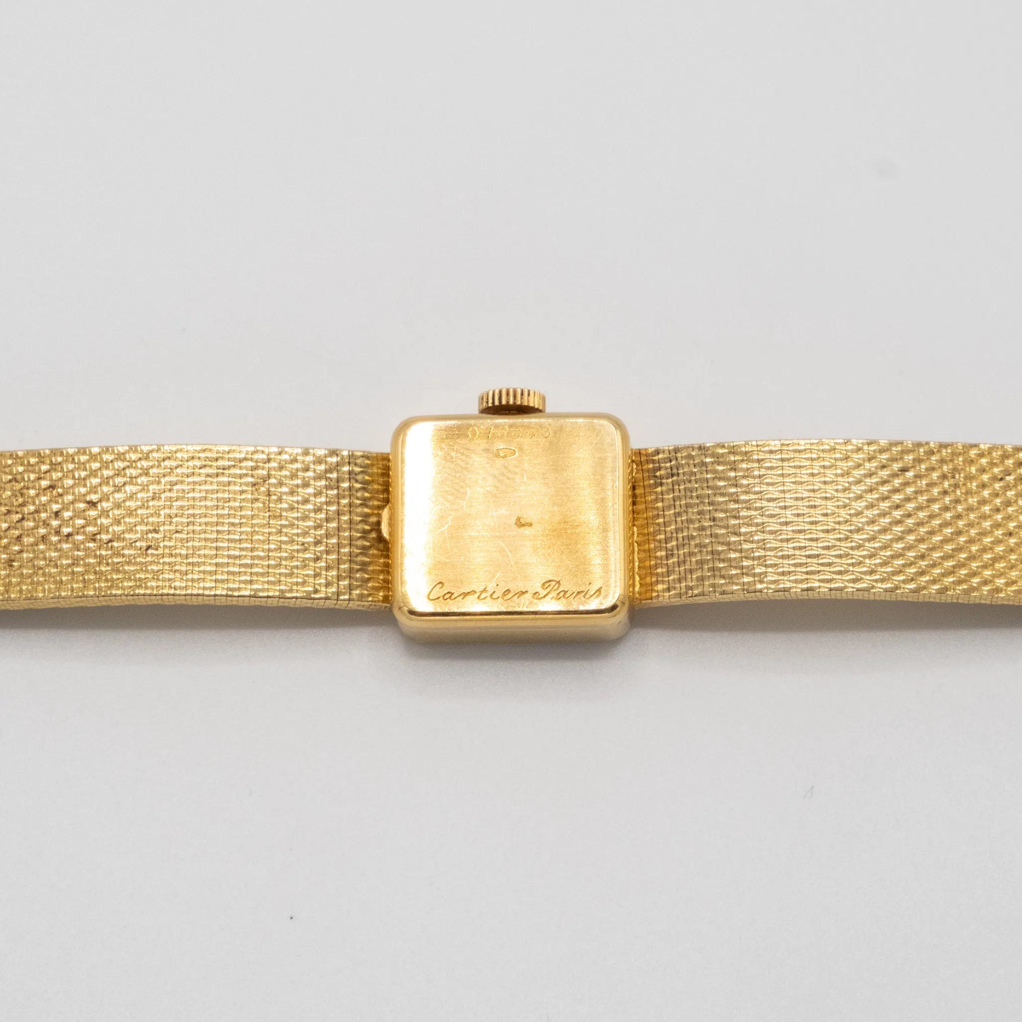 Cartier Vintage 18k Gold Square Roman Watch - '70S en vente 8