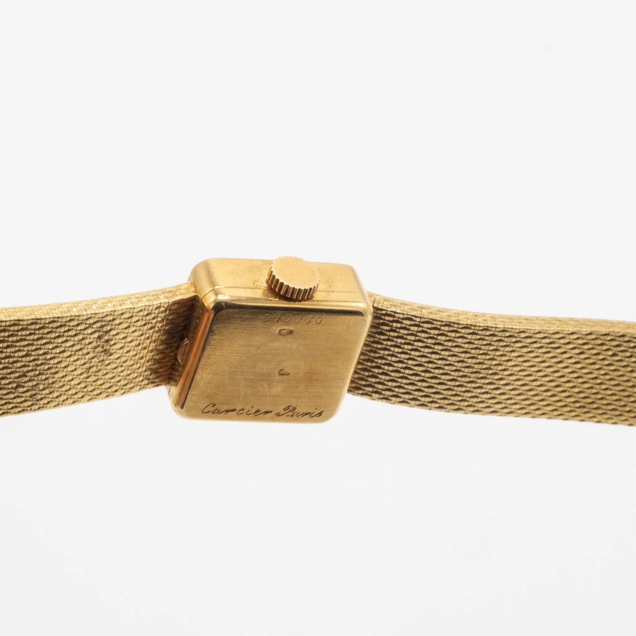 Cartier Vintage 18k Gold Square Roman Watch - '70S en vente 9