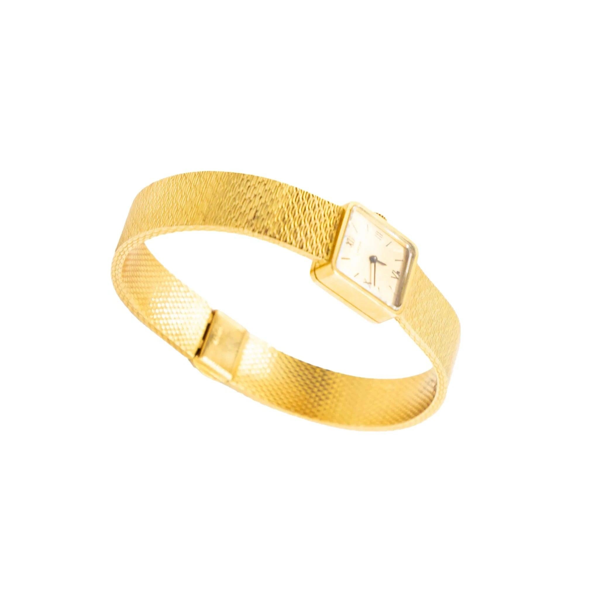 Cartier Vintage 18k Gold Quadratische Römische Uhr - '70S im Zustand „Relativ gut“ im Angebot in Milano, IT