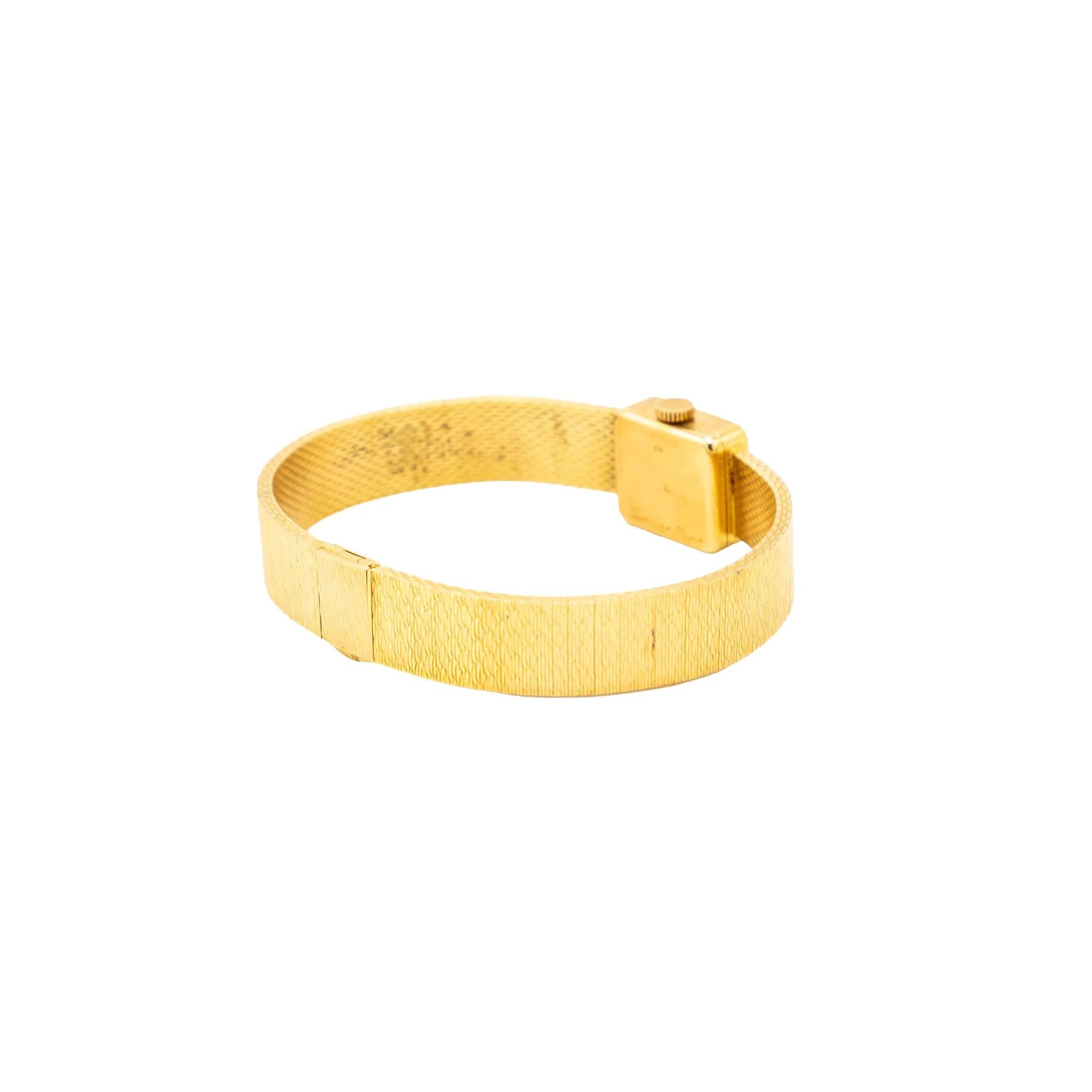 Cartier Vintage 18k Gold Quadratische Römische Uhr - '70S im Angebot 4
