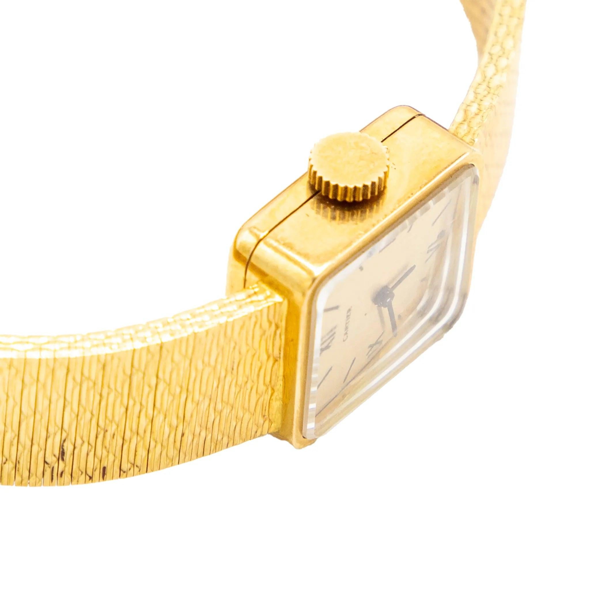Cartier Vintage 18k Gold Quadratische Römische Uhr - '70S im Angebot 5