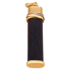 Cartier vintage 18k tricolor gold knock on wood pendant