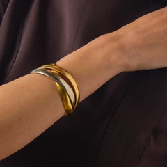 Cartier vintage 18k tricolor gold large trinity bracelet
