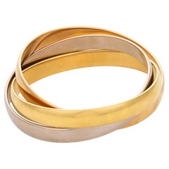 Cartier vintage 18k tricolor gold large trinity bracelet