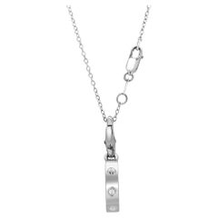 Cartier Vintage 18K White Gold LOVE Charm Necklace 16 Inch
