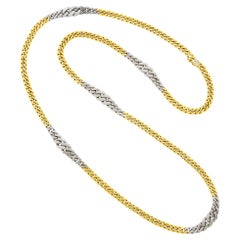 Cartier Vintage 18k White & Yellow Gold Sautoir Necklace