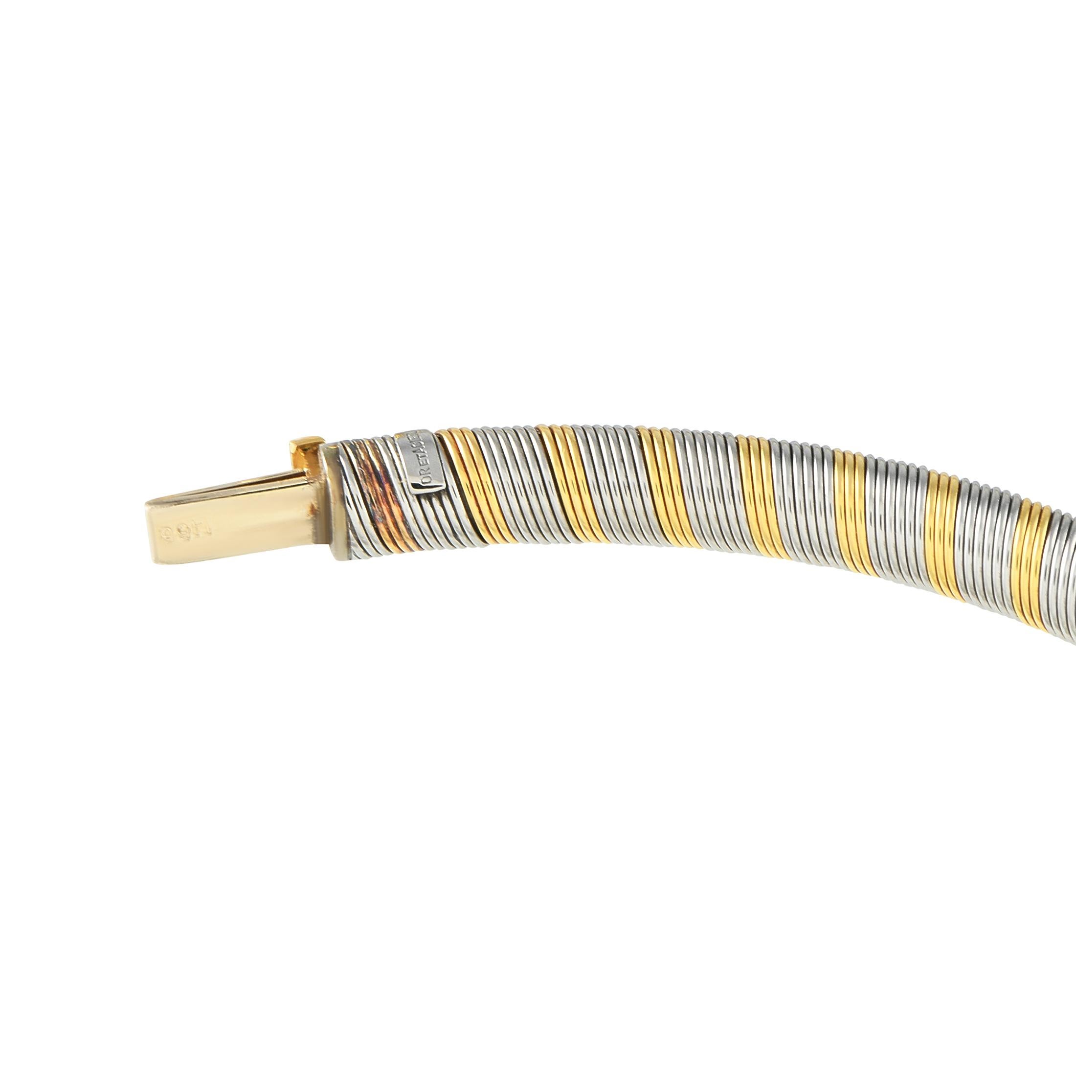 Cartier Vintage Halskette aus 18 Karat gelbem und Edelstahl im Zustand „Hervorragend“ im Angebot in Southampton, PA