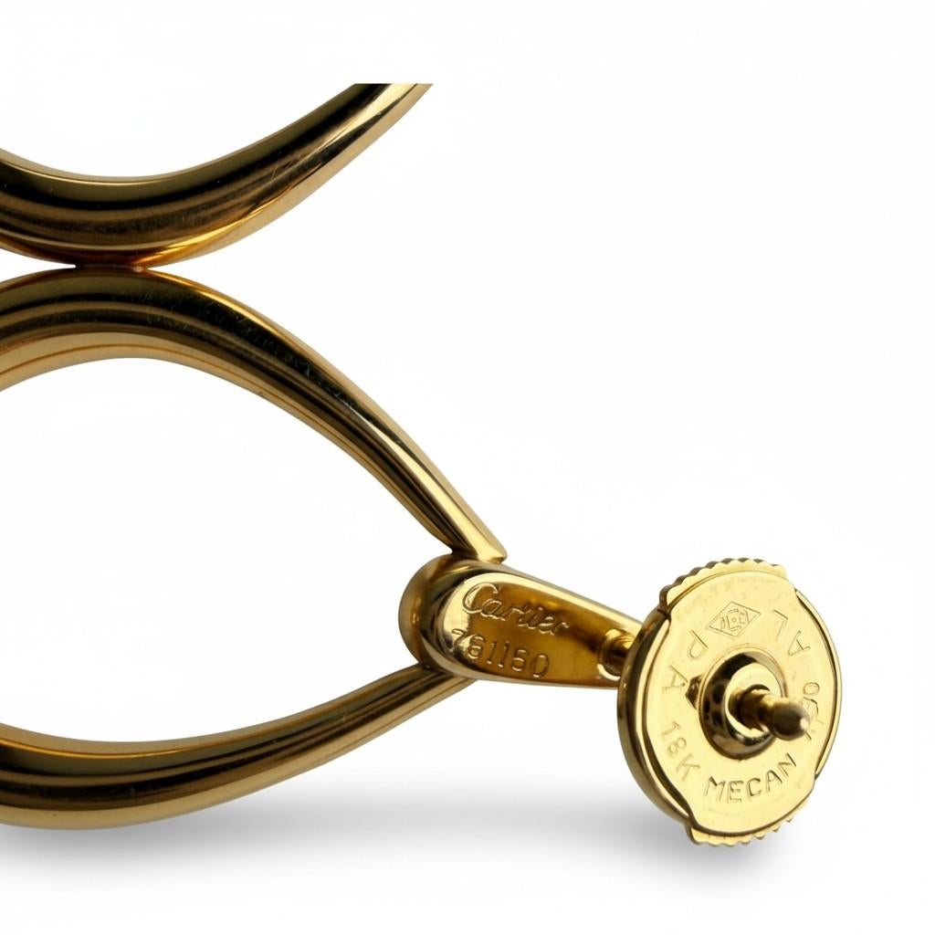 Cartier Vintage 18K Gelb- und Weißgold Ovale Türklopfer-Ohrringe Damen im Angebot