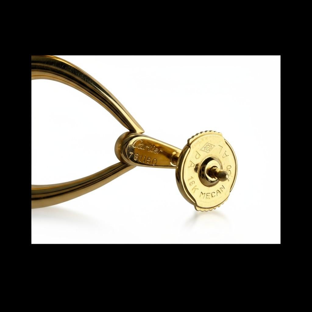 Cartier Vintage 18K Gelb- und Weißgold Ovale Türklopfer-Ohrringe im Angebot 2