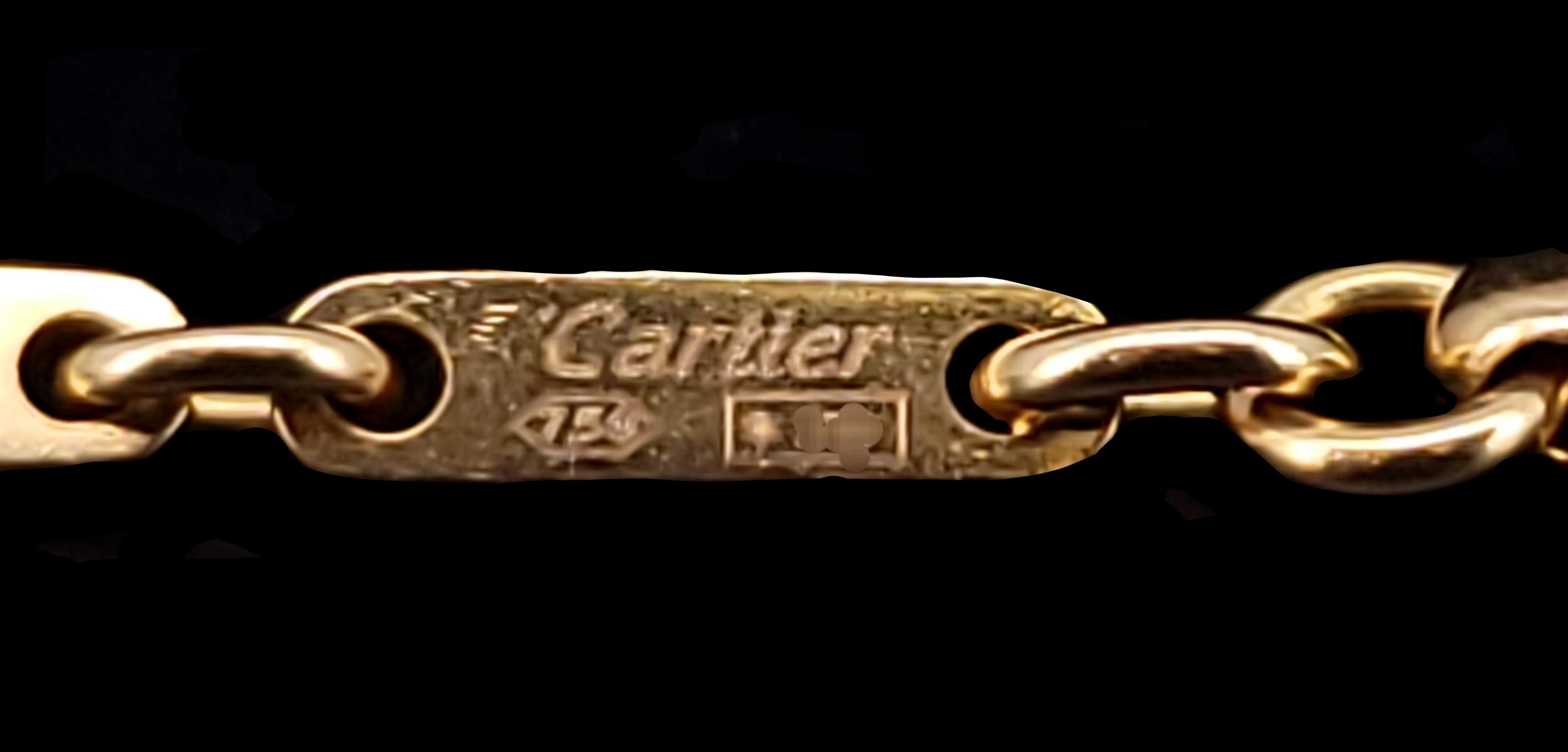 Collana a barre in oro giallo 18 carati Cartier Vintage in vendita 1