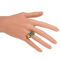 Cartier Vintage 18 Karat Yellow Gold Diamond, Chrysoprase, Ruby and Onyx Ring