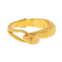 Cartier Vintage 18k Yellow Gold Falcon Eagle Bangle Bracelet, 1960's