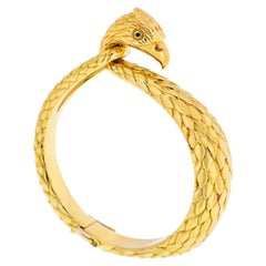Cartier Vintage 18k Yellow Gold Falcon Eagle Bangle Bracelet, 1960's