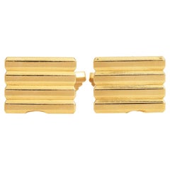 CARTIER Retro 18K Yellow Gold Geometric Cufflinks