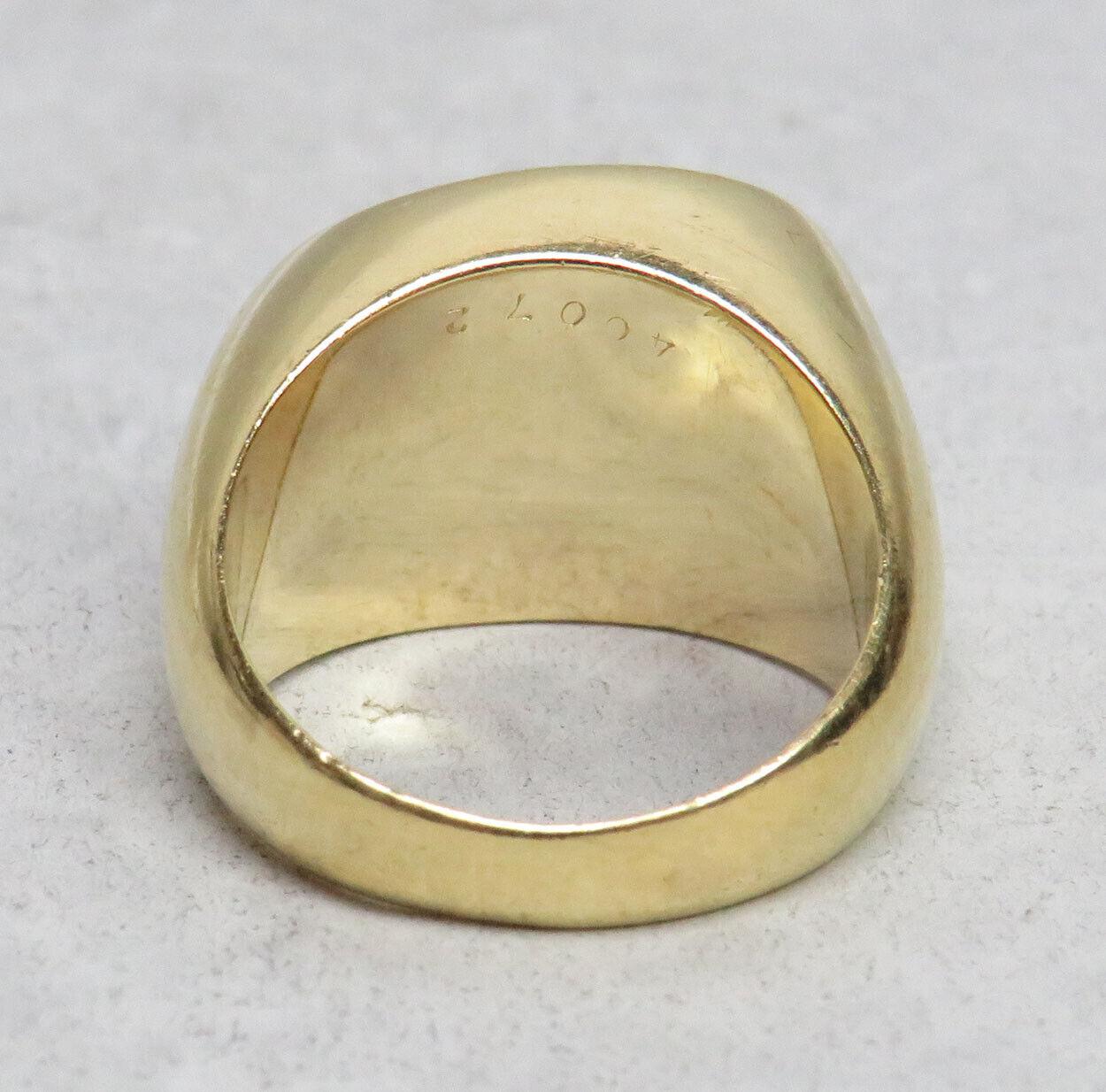 Cartier Vintage 18k Yellow Gold & Malachite Cocktail Ring Fully Hallmarked Rare 1