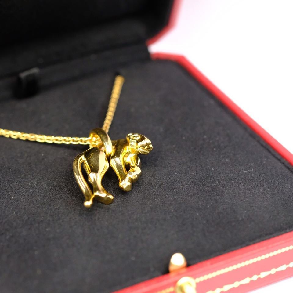 Cartier Vintage 18k Gelbgold Panthere Anhänger Halskette 1