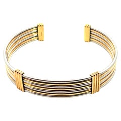 Cartier Vintage 18kt Gold Edelstahl Armreif Armband