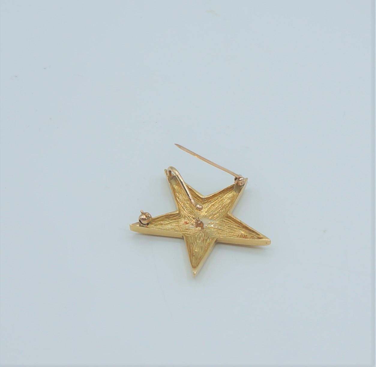 Cartier Broche étoile vintage en or 18 carats  Renforcer

Cette broche Vintage By dispose également d'un anneau de mise en valeur qui lui permet d'être portée comme un pendentif ou comme une perle de mise en valeur pour une plus grande polyvalence.