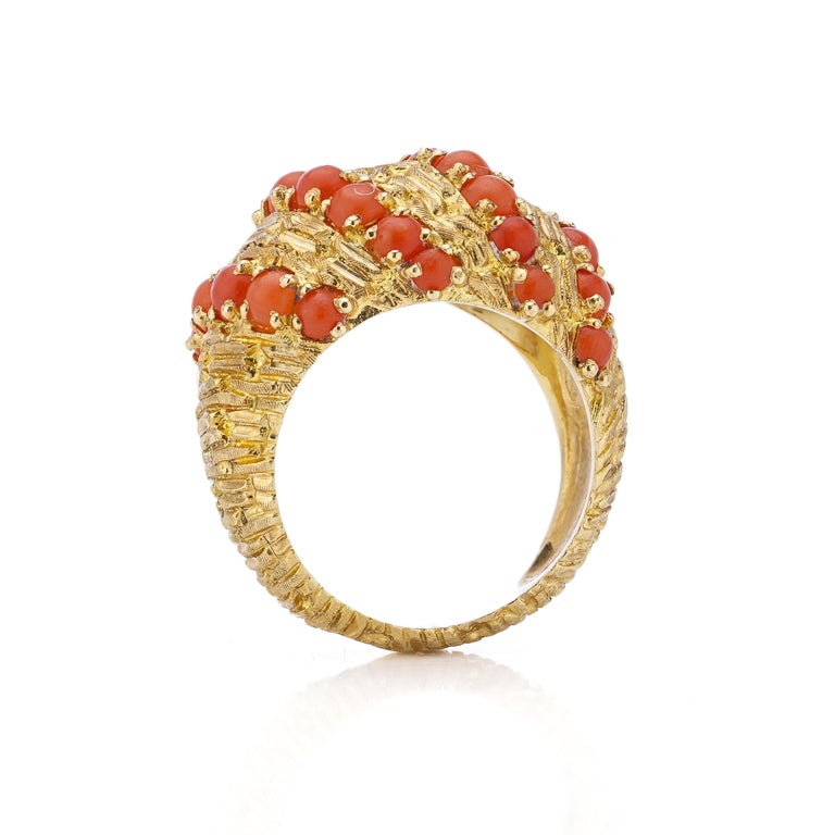 Cartier Vintage 18kt. Yellow Gold and Coral Signori and Bondioli Ring 5