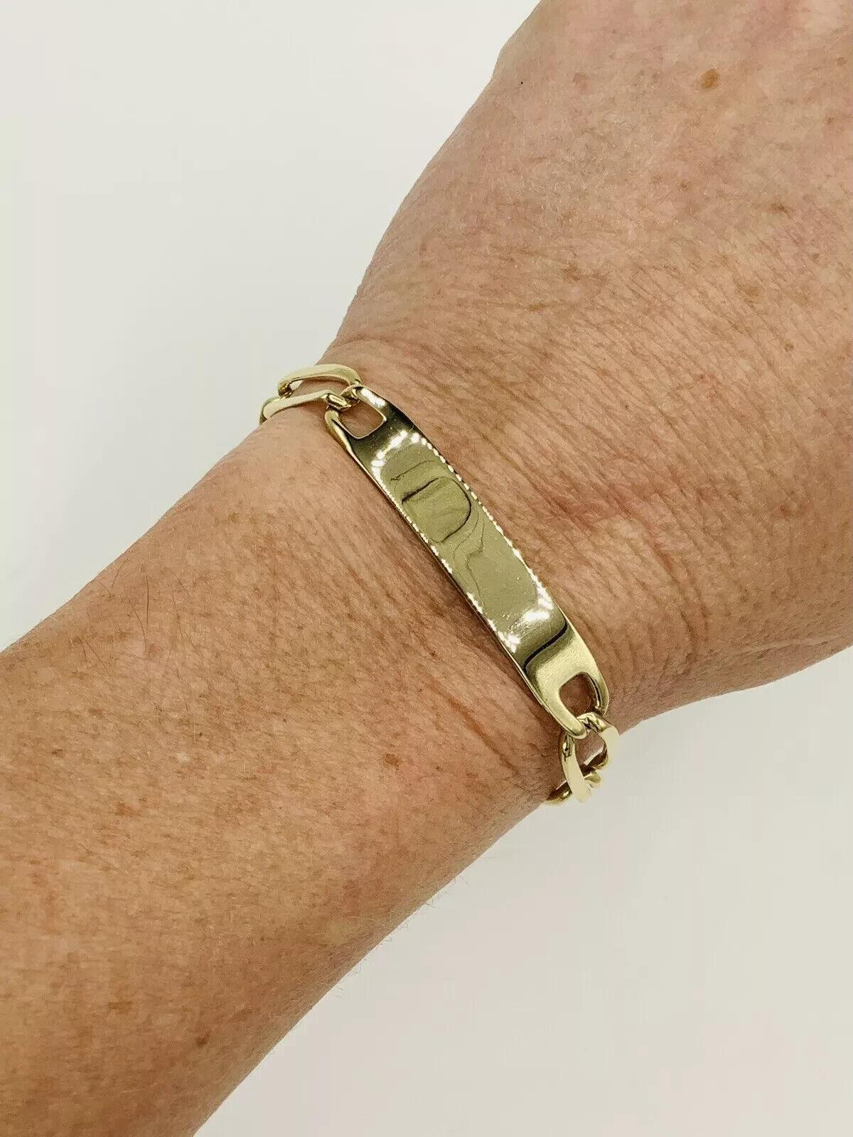 CARTIER Vintage 1960s 18k Yellow Gold ID Link Bracelet Rare For Sale 9