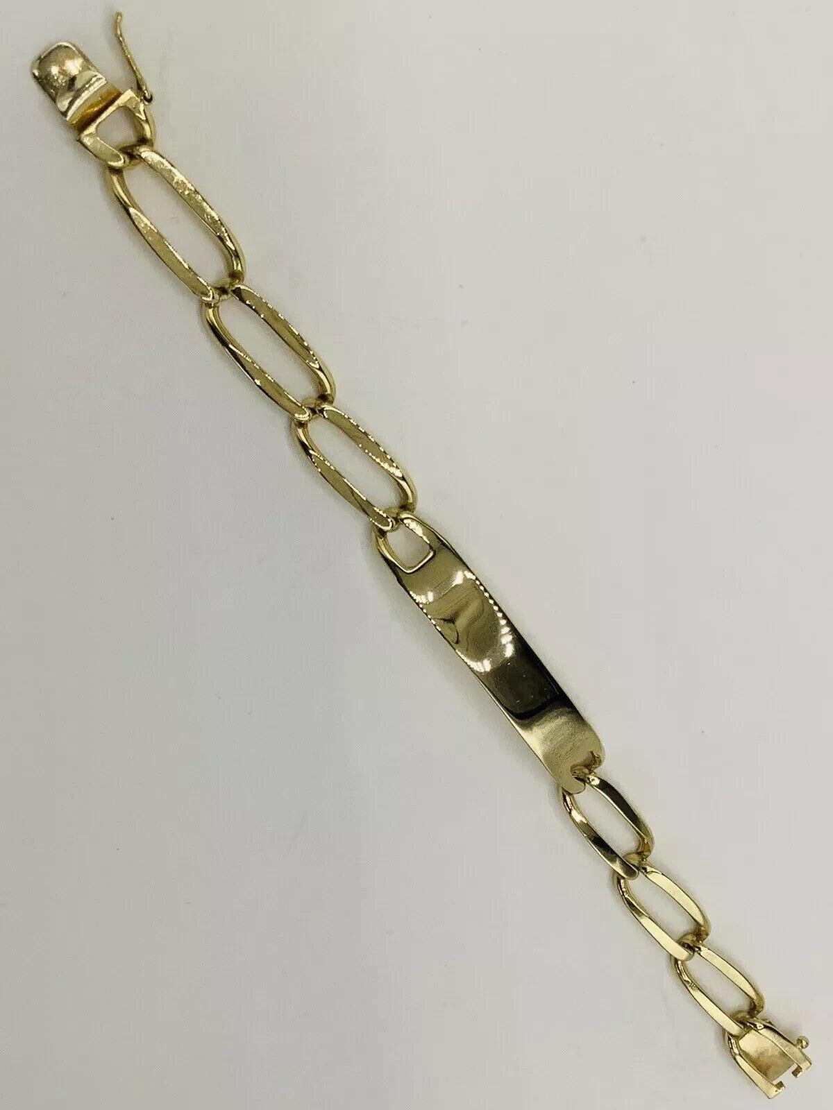CARTIER Vintage 1960s 18k Yellow Gold ID Link Bracelet Rare For Sale 10