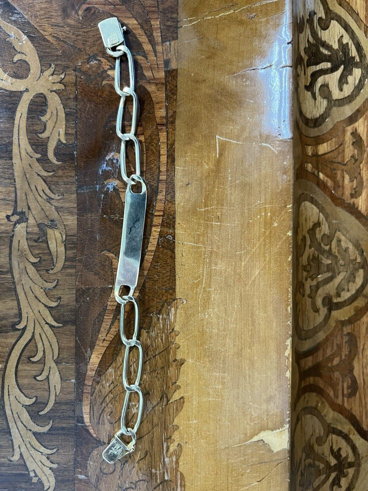 Women's or Men's CARTIER Vintage 1960s 18k Yellow Gold ID Link Bracelet Rare For Sale