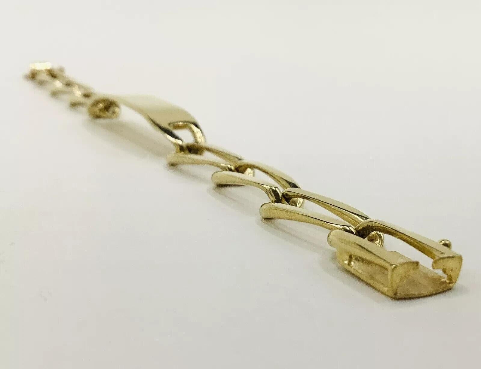 CARTIER Vintage 1960s 18k Yellow Gold ID Link Bracelet Rare For Sale 3