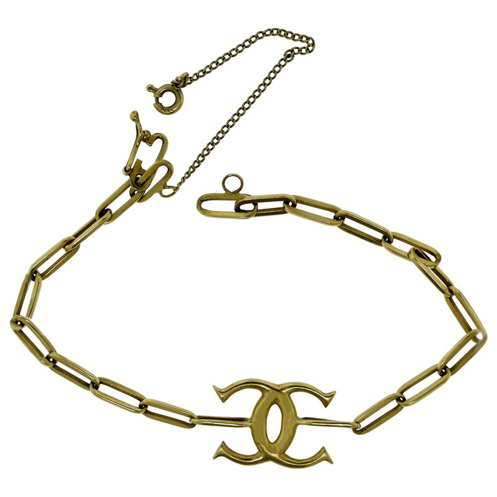 Cartier Vintage 1970s Yellow Gold Spartacus Chain Double-C Bracelet