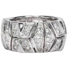 Cartier Vintage 1996 3.28 Carat Diamonds 18 Karat White Gold Cocktail Band Ring